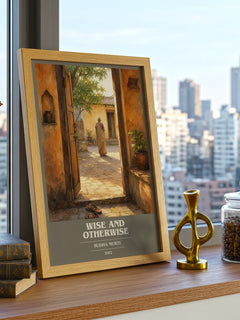 Wise and otherwise book cover print framed by window – literary home decor