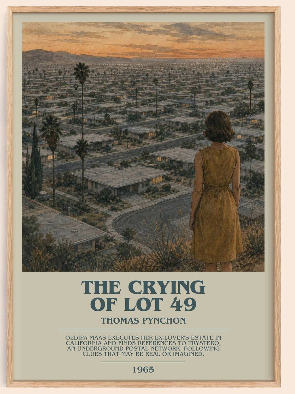 The Crying of Lot 49 bookish book poster by Thomas Pynchon – framed literary art print