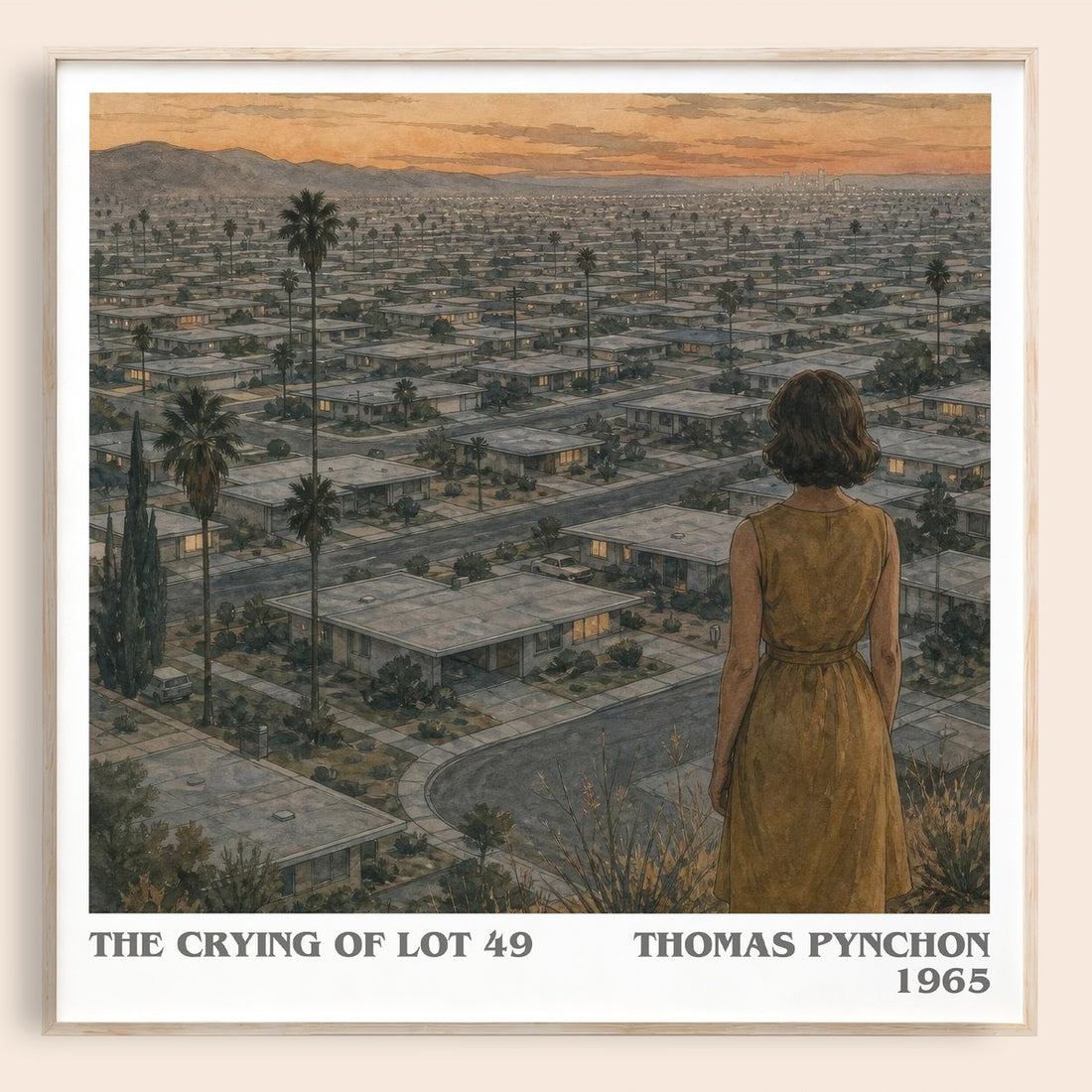 The Crying of Lot 49 literary book poster by Thomas Pynchon – framed literary art print