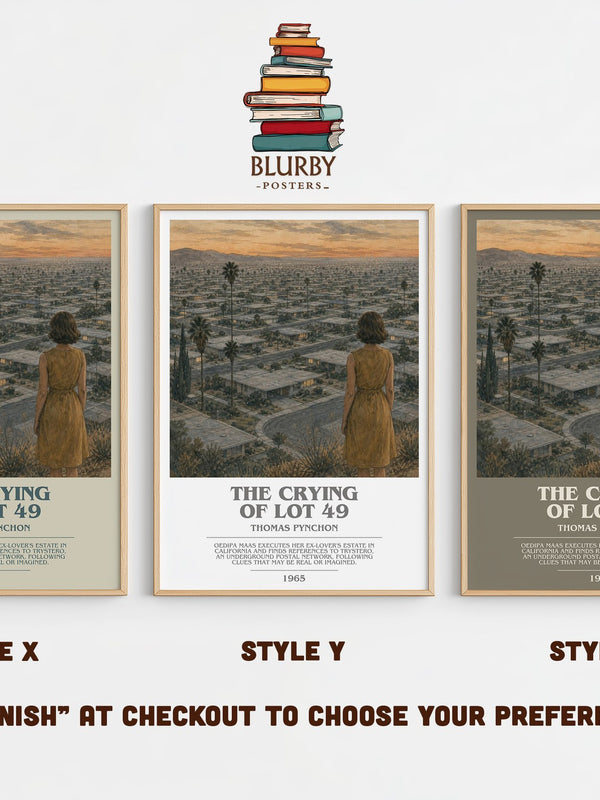 The Crying of Lot 49 bookish print in frame leaning in hallway – literary fiction wall art