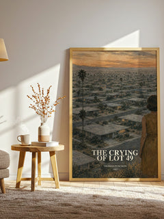 The Crying of Lot 49 watercolour print in frame leaning in hallway – literary fiction wall art