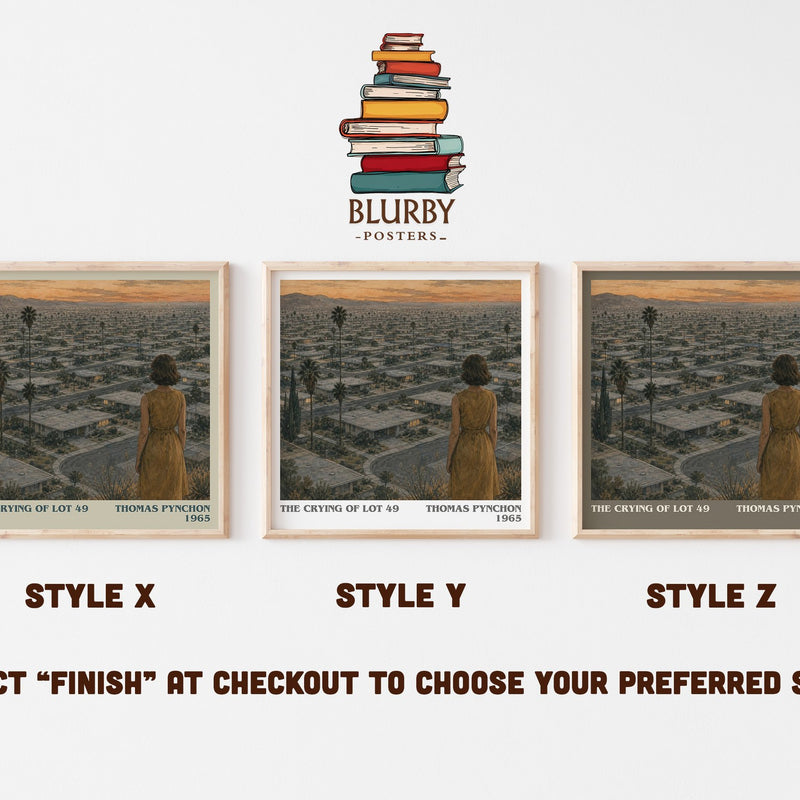 The Crying of Lot 49 literary print in frame leaning in hallway – literary fiction wall art