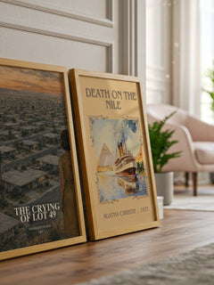 The Crying of Lot 49 watercolour print framed by window – literary home decor