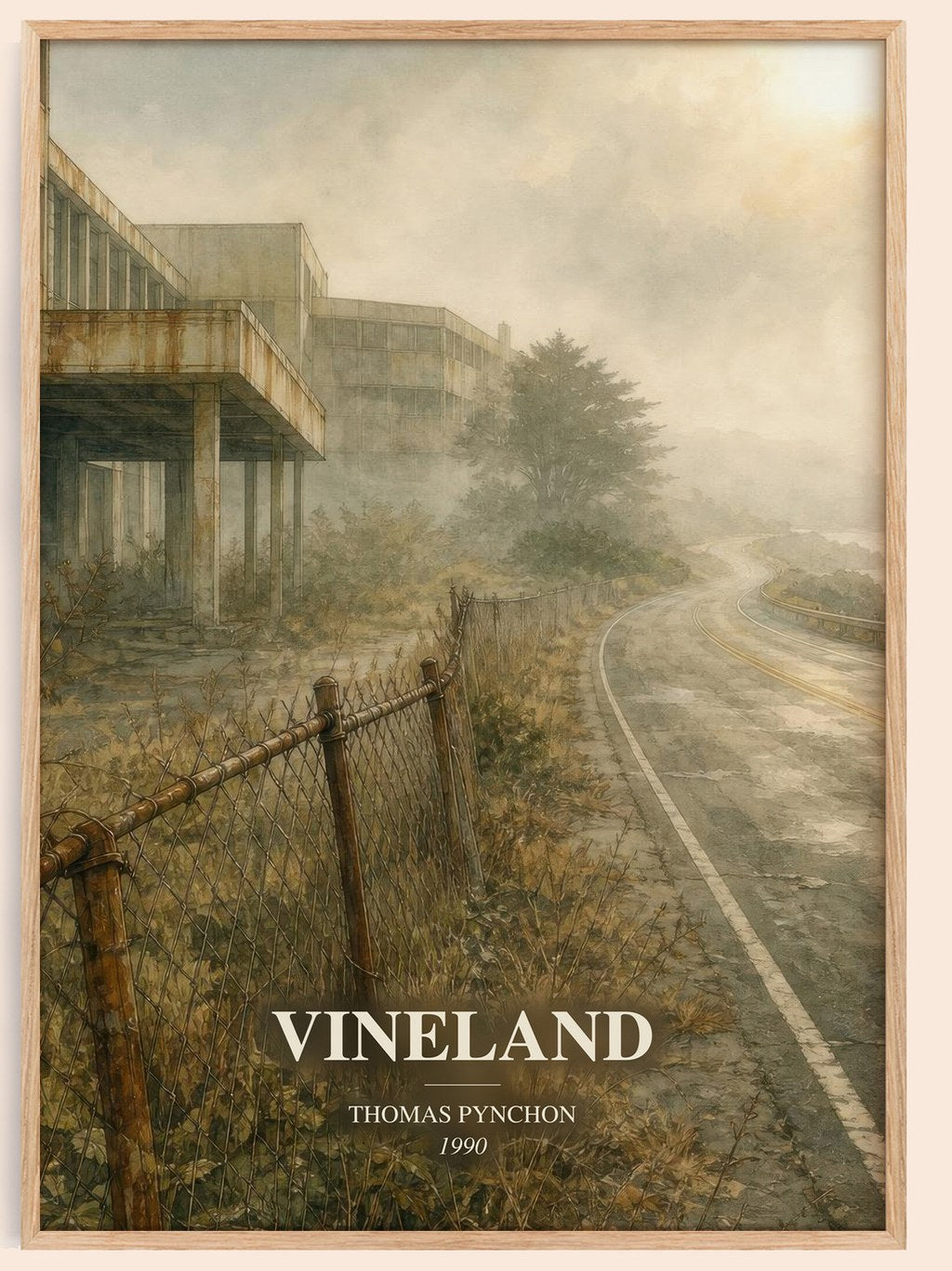 Vineland watercolour book poster by Thomas Pynchon – framed literary art print