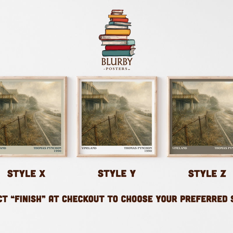 Vineland literary print in frame leaning in hallway – literary fiction wall art