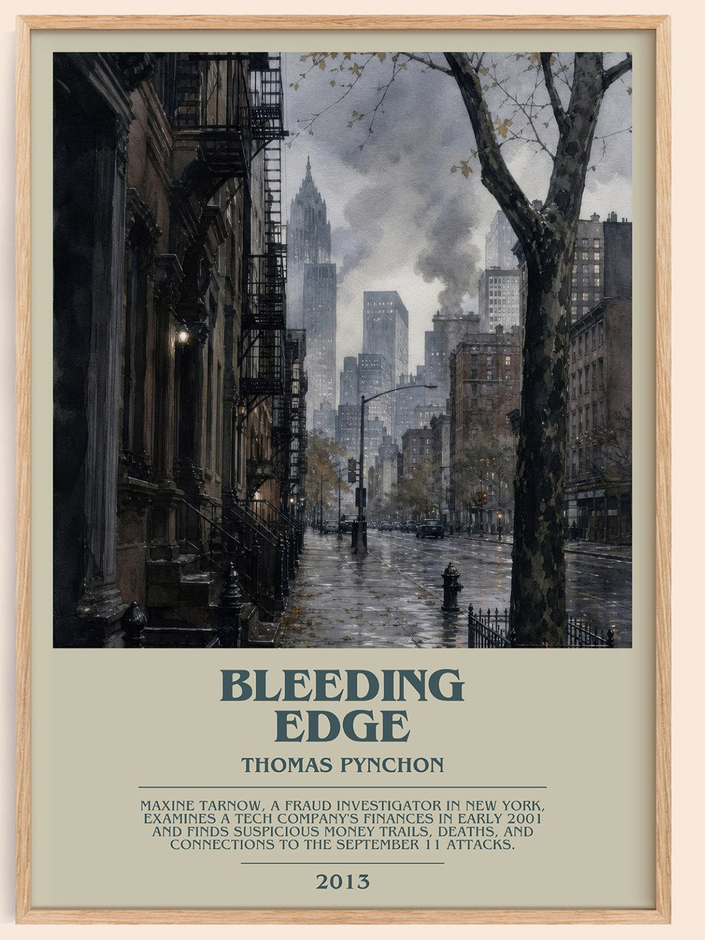 Bleeding Edge bookish book poster by Thomas Pynchon – framed literary art print