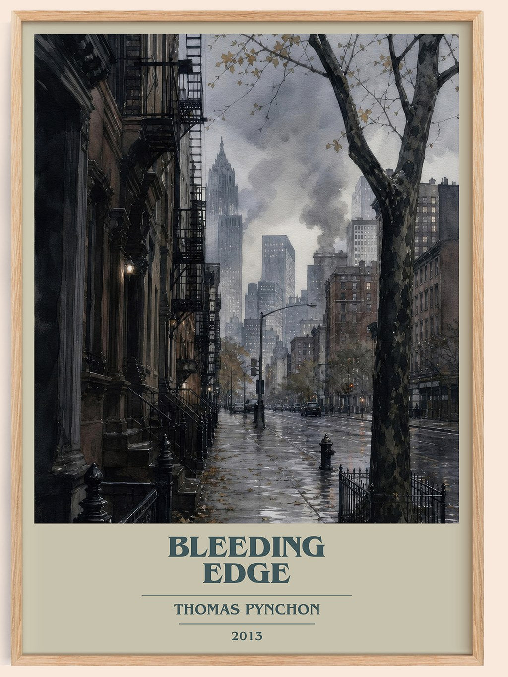 Bleeding Edge book cover book poster by Thomas Pynchon – framed literary art print