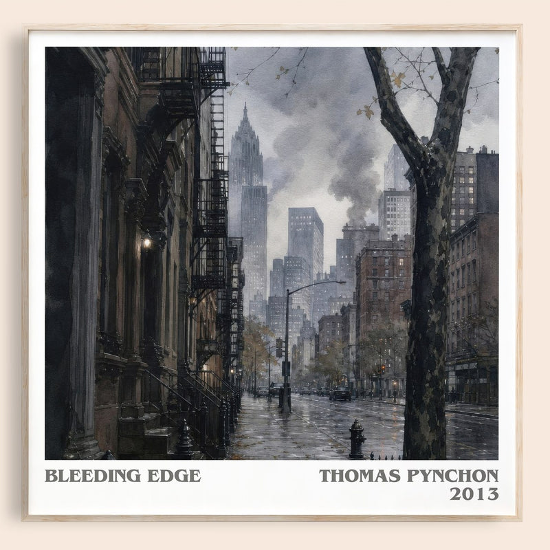 Bleeding Edge literary book poster by Thomas Pynchon – framed literary art print