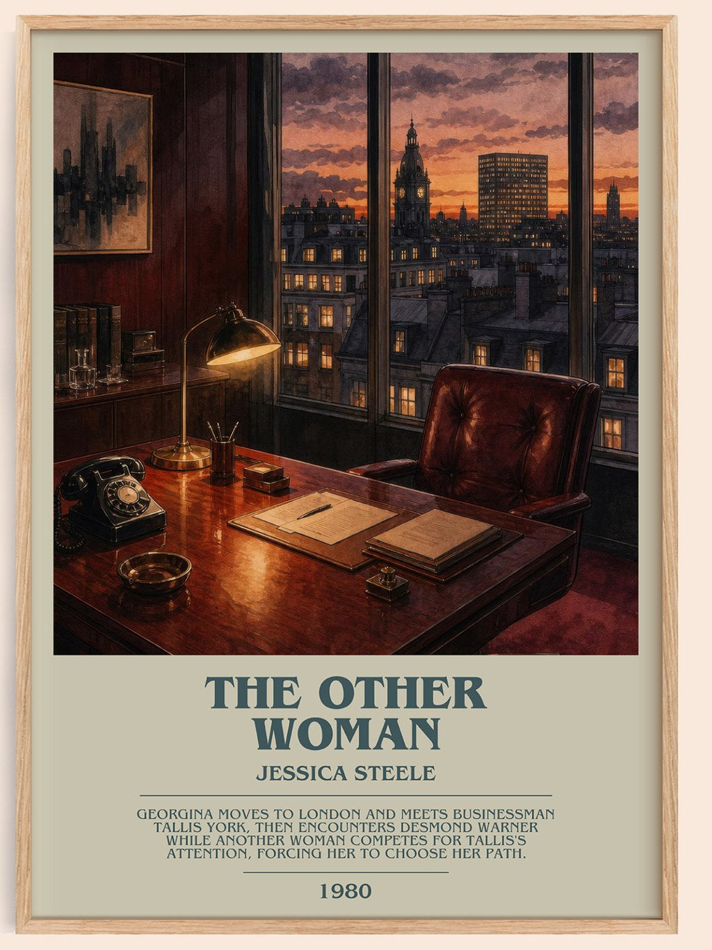 The Other Woman bookish book poster by Jessica Steele – framed literary art print