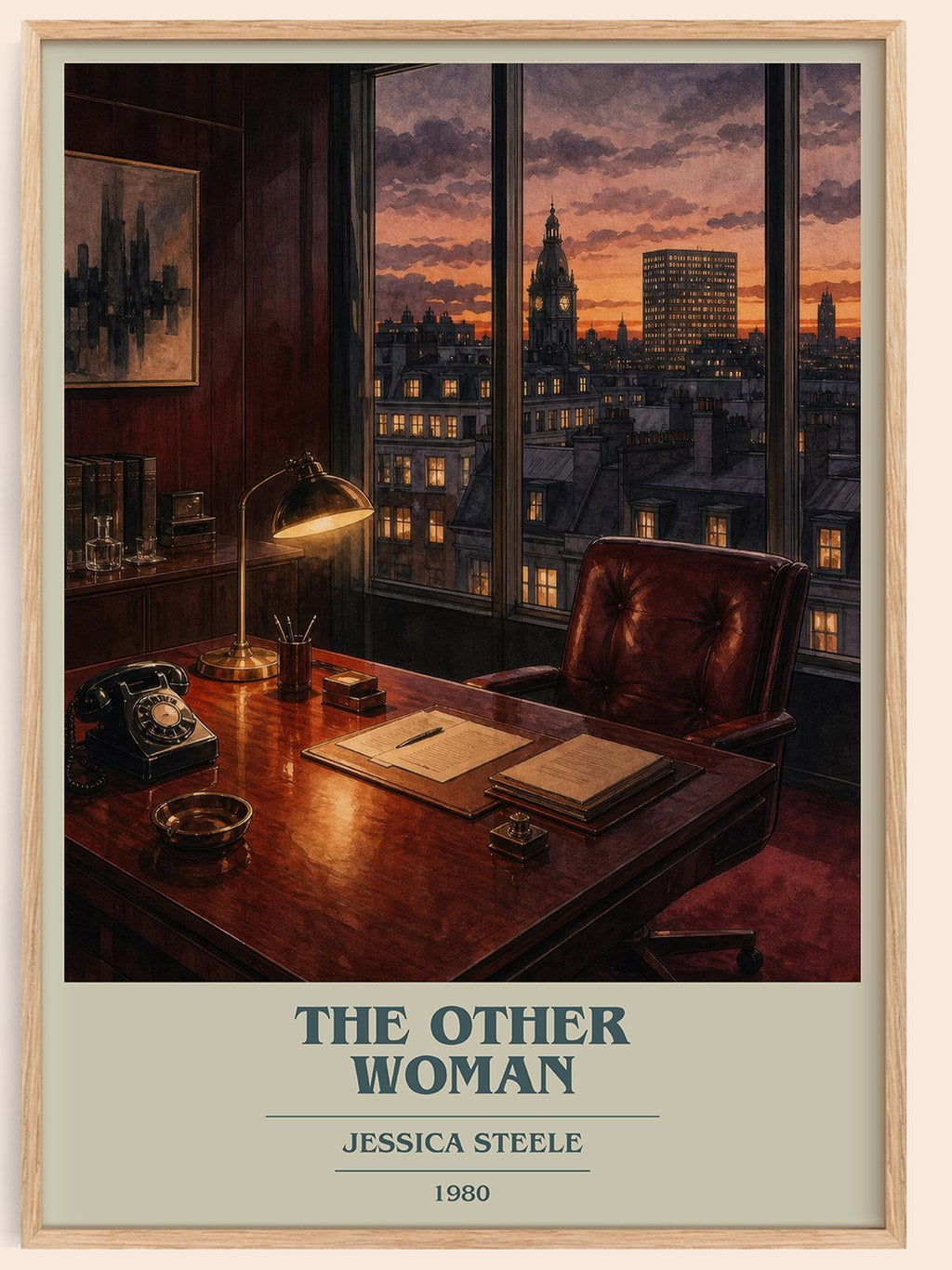 The Other Woman book cover book poster by Jessica Steele – framed literary art print