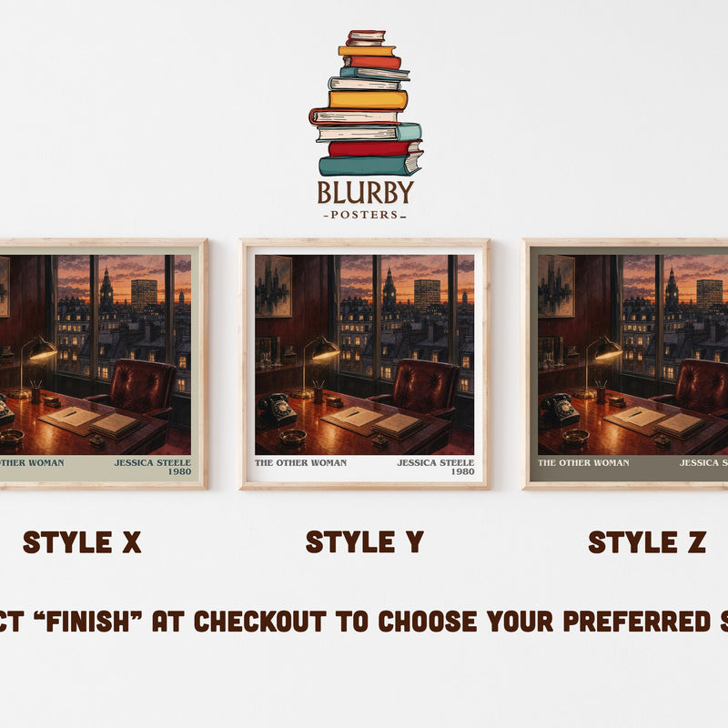 The Other Woman literary print in frame leaning in hallway – romance wall art