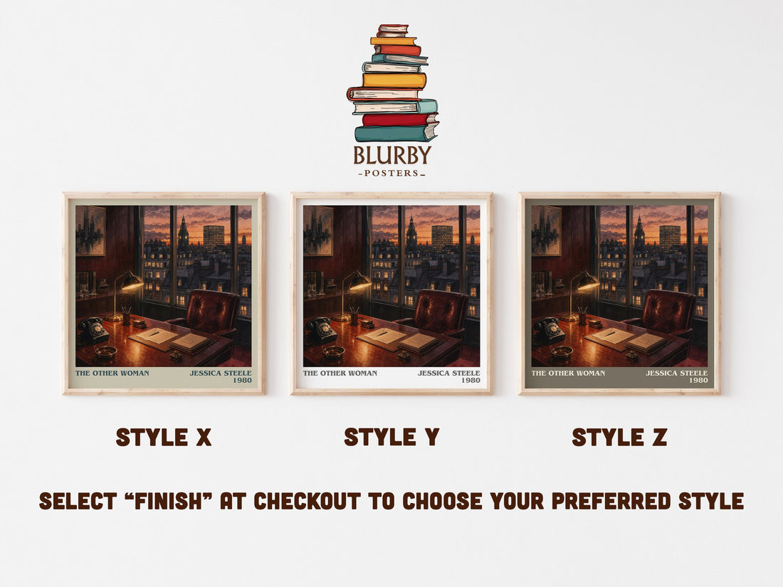 The Other Woman literary print in frame leaning in hallway – romance wall art (mockup)