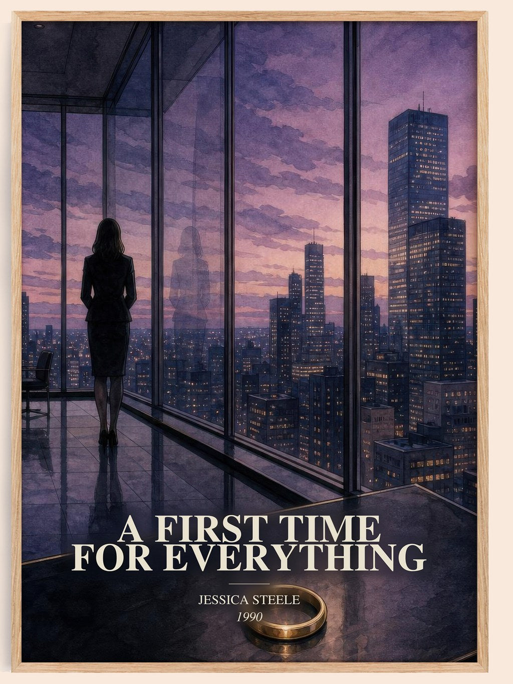 A First Time for Everything watercolour book poster by Jessica Steele – framed literary art print