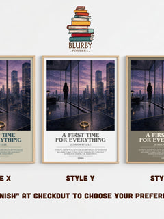 A First Time for Everything bookish print in frame leaning in hallway – romance wall art