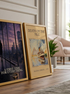 A First Time for Everything watercolour print framed by window – literary home decor