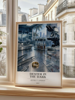Dexter in the dark book cover poster colour and style options – Jeffry P. Lindsay book art
