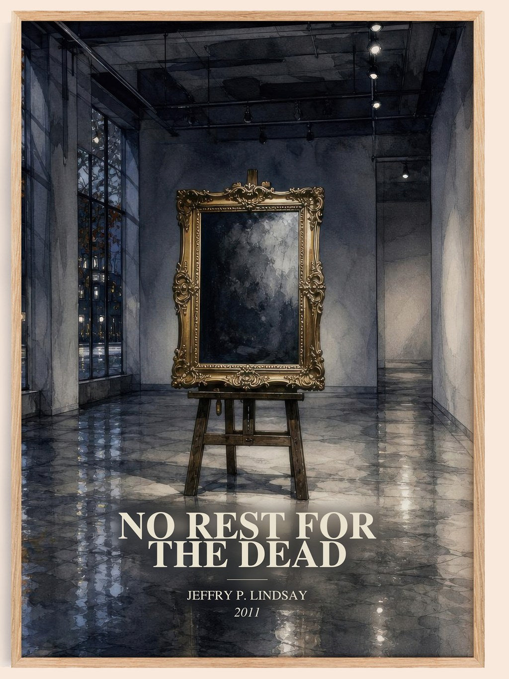 No Rest for the Dead watercolour book poster by Jeffry P. Lindsay – framed literary art print