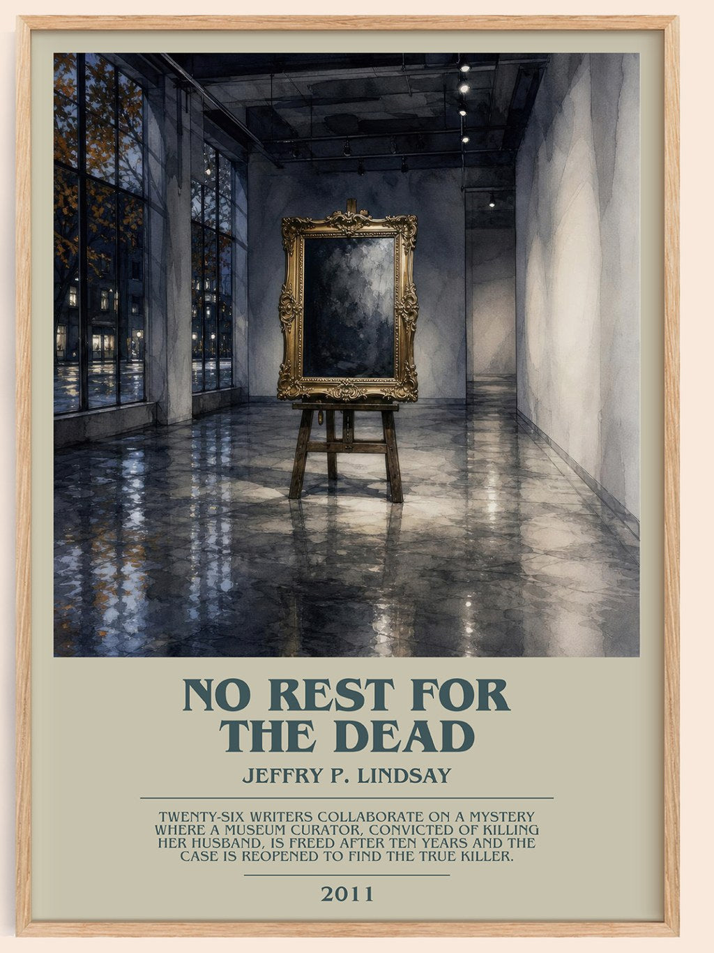 No Rest for the Dead bookish book poster by Jeffry P. Lindsay – framed literary art print