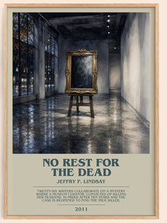 No Rest for the Dead bookish book poster by Jeffry P. Lindsay – framed literary art print