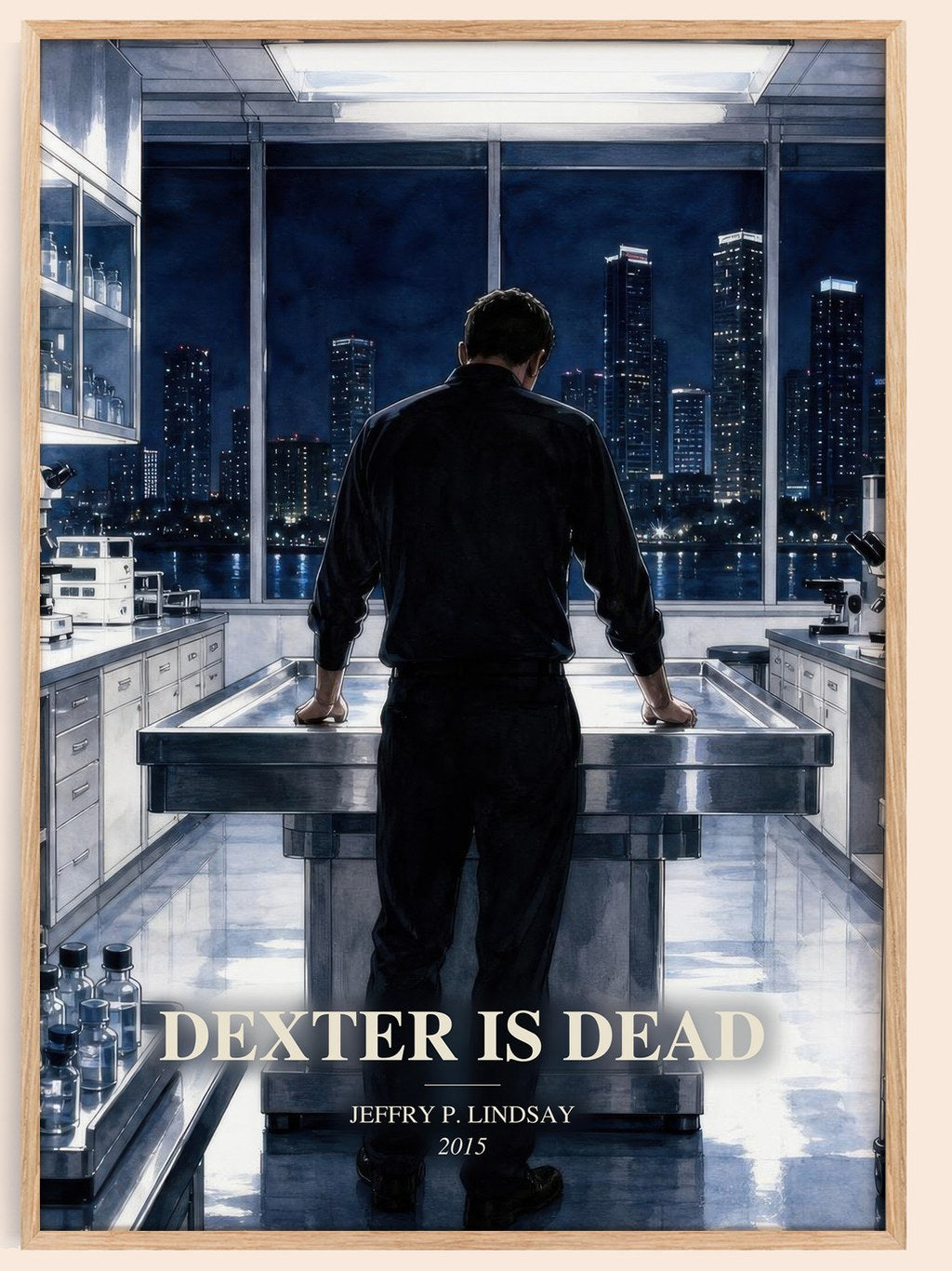 Dexter is dead watercolour book poster by Jeffry P. Lindsay – framed literary art print
