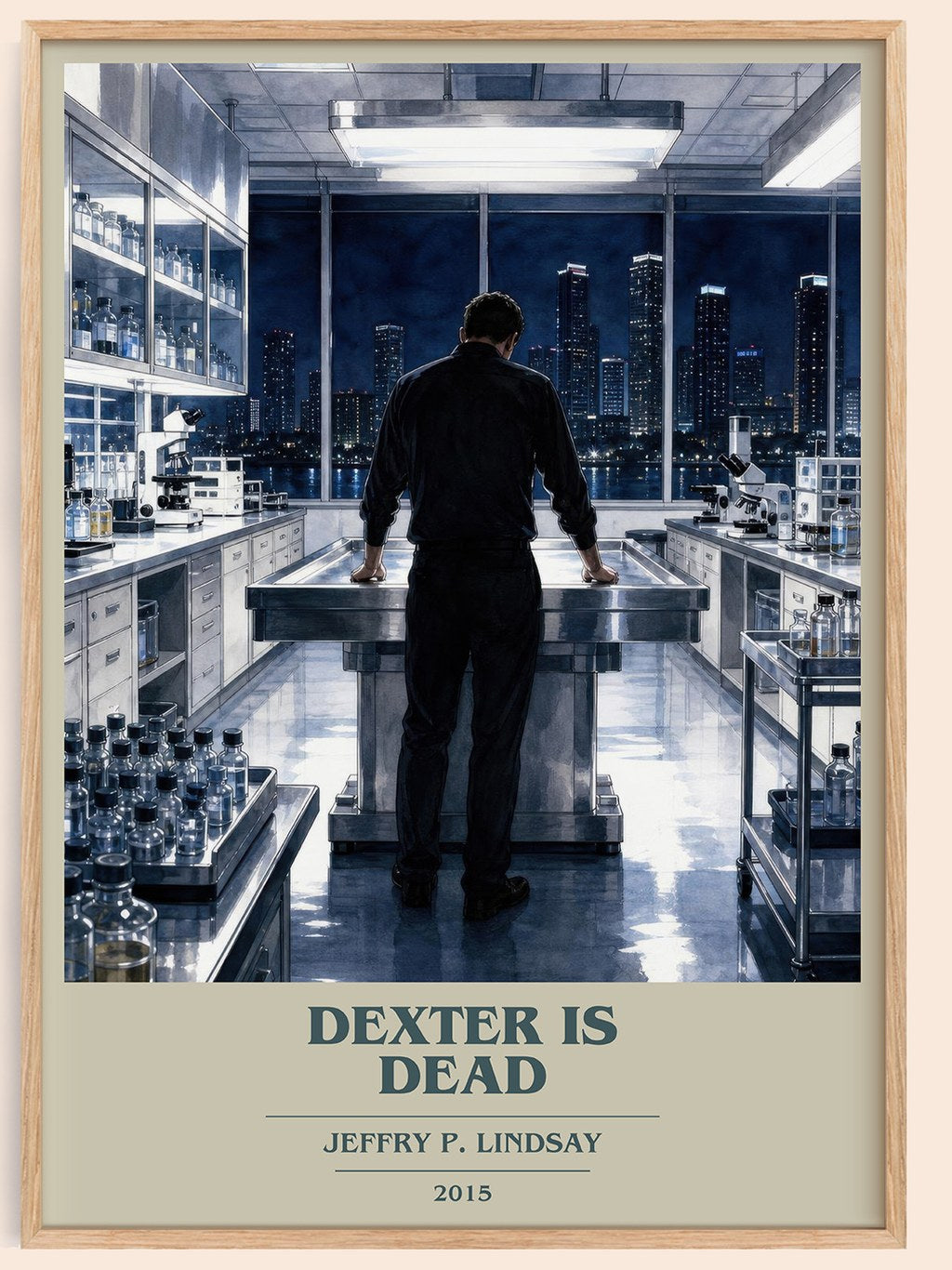Dexter is dead book cover book poster by Jeffry P. Lindsay – framed literary art print