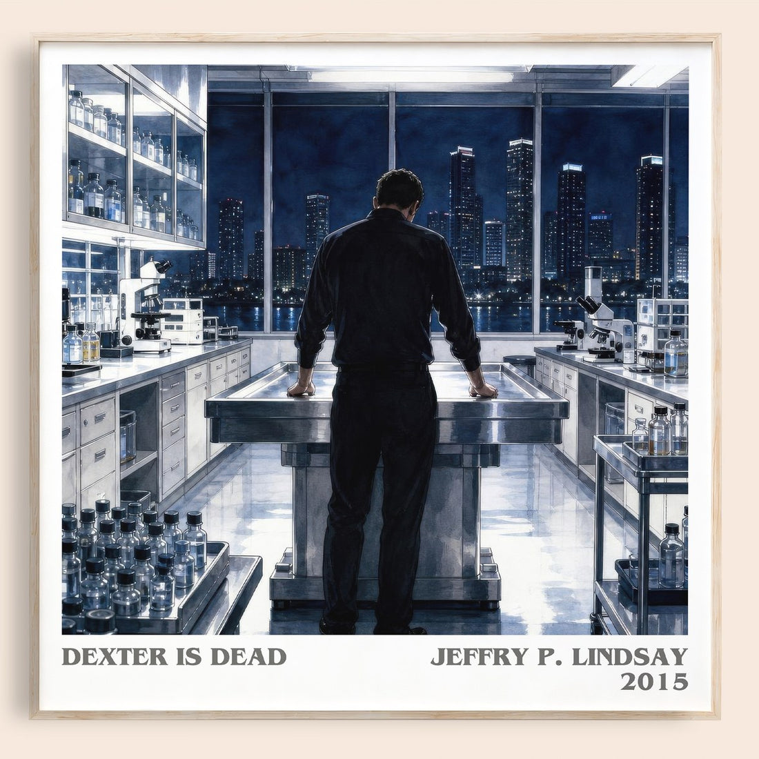 Dexter is dead literary book poster by Jeffry P. Lindsay – framed literary art print