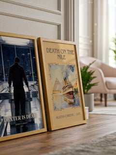 Dexter is dead watercolour print framed by window – literary home decor