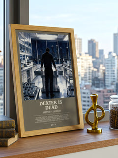 Dexter is dead bookish print framed by window – literary home decor