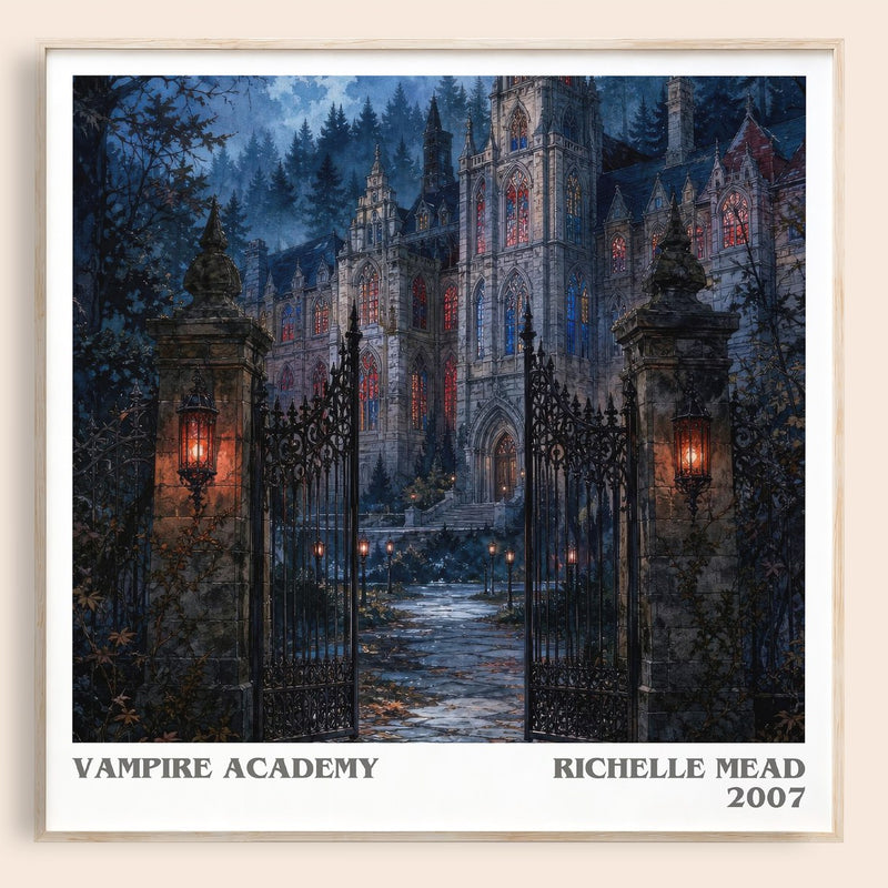 Vampire Academy literary book poster by Richelle Mead – framed literary art print