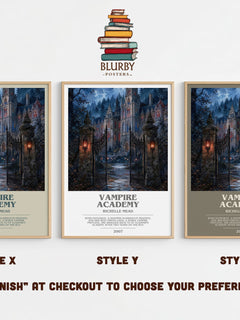 Vampire Academy bookish print in frame leaning in hallway – young adult wall art