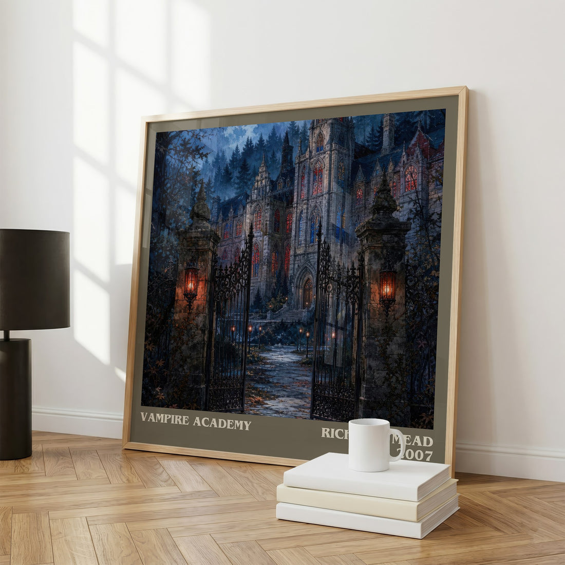 Vampire Academy literary print framed by window – literary home decor