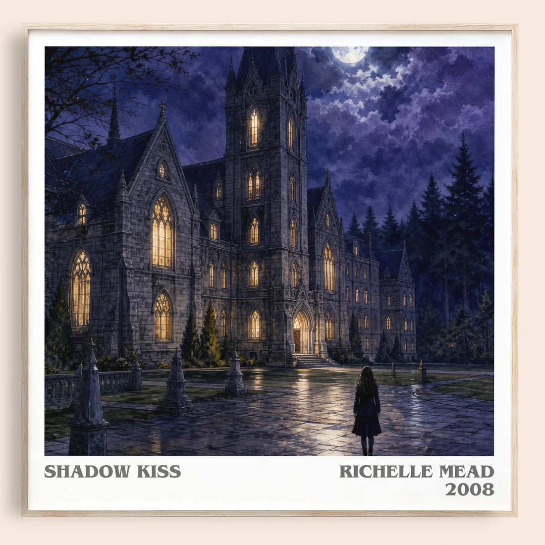 Shadow Kiss literary book poster by Richelle Mead – framed literary art print