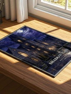 Shadow Kiss watercolour book poster framed on wall – young adult wall art
