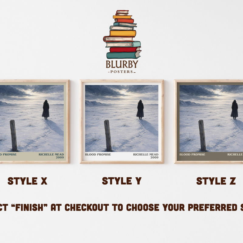 Blood Promise literary print in frame leaning in hallway – young adult wall art