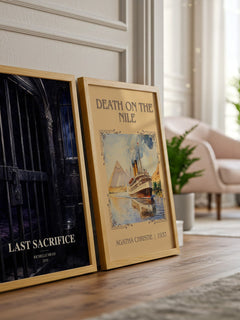 Last Sacrifice watercolour print framed by window – literary home decor