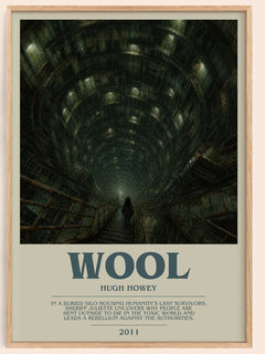 Wool bookish book poster by Hugh Howey – framed literary art print