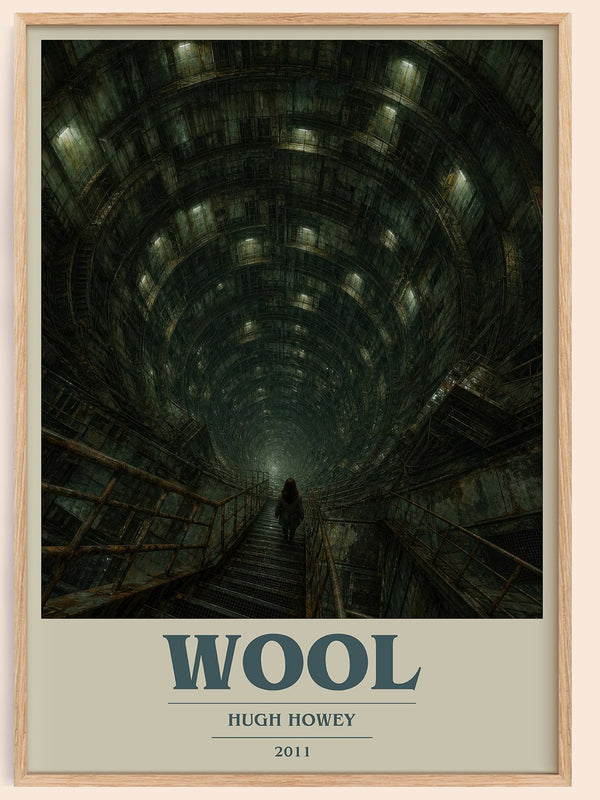 Wool book cover book poster by Hugh Howey – framed literary art print