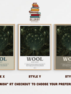 Wool bookish print in frame leaning in hallway – dystopian wall art