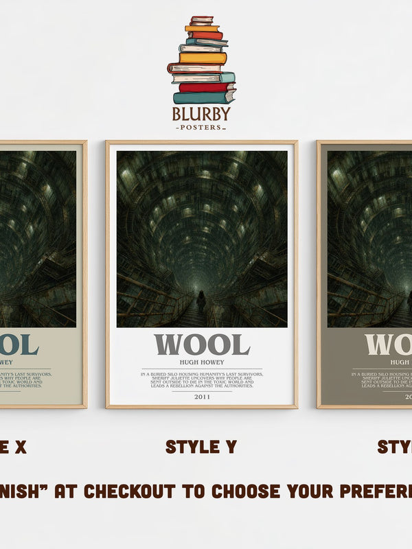 Wool bookish print in frame leaning in hallway – dystopian wall art