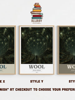 Wool book cover print in frame leaning in hallway – dystopian wall art