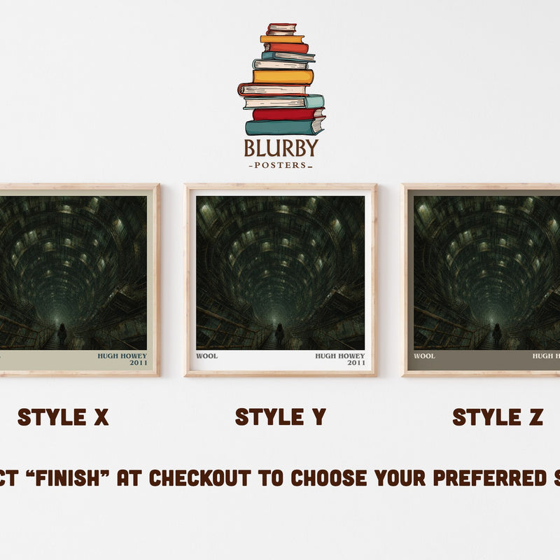 Wool literary print in frame leaning in hallway – dystopian wall art