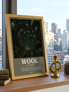 Wool bookish print framed by window – literary home decor