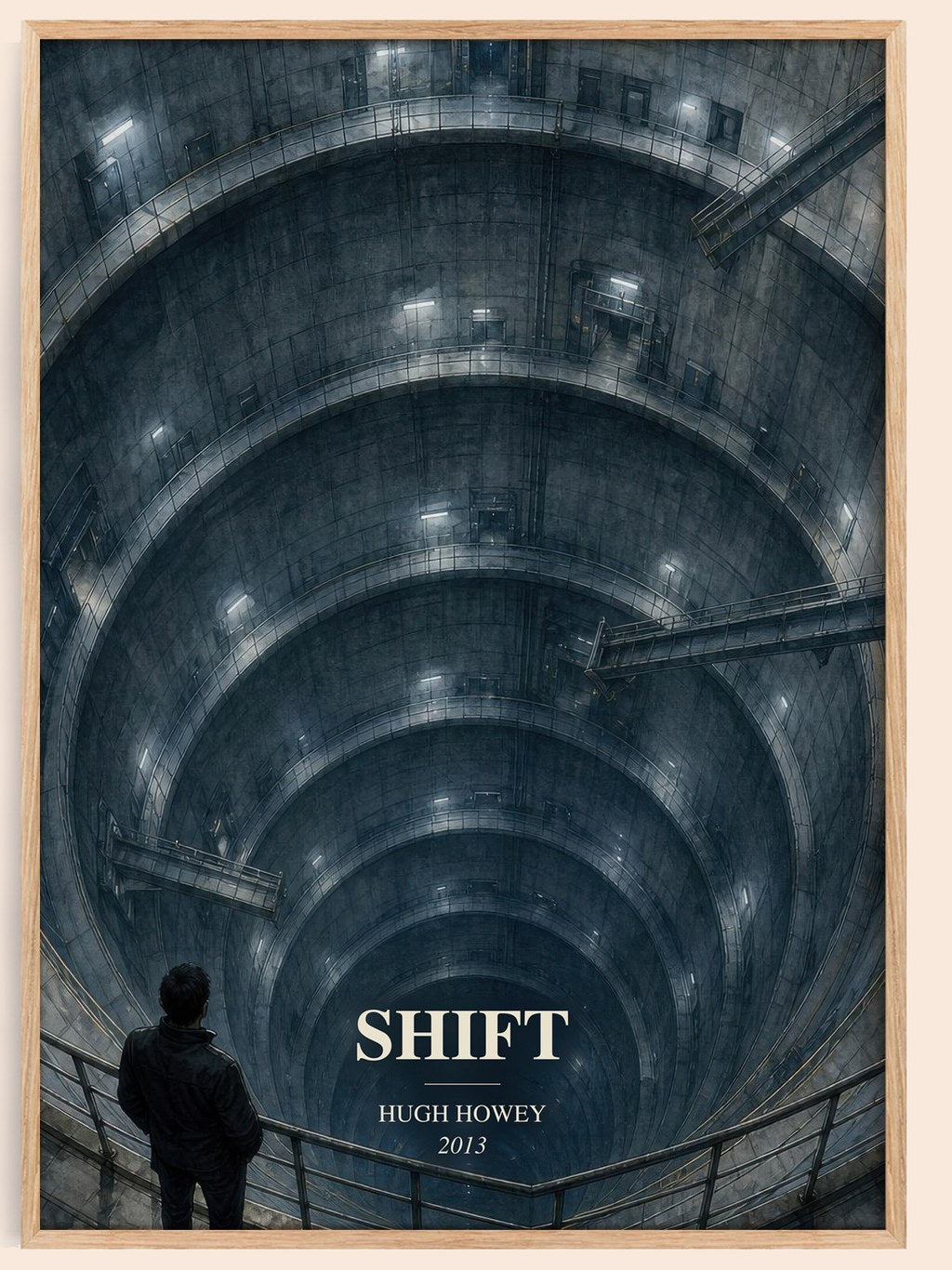 Shift watercolour book poster by Hugh Howey – framed literary art print