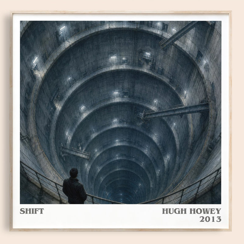 Shift literary book poster by Hugh Howey – framed literary art print