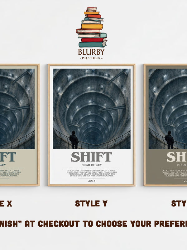 Shift bookish print in frame leaning in hallway – dystopian wall art
