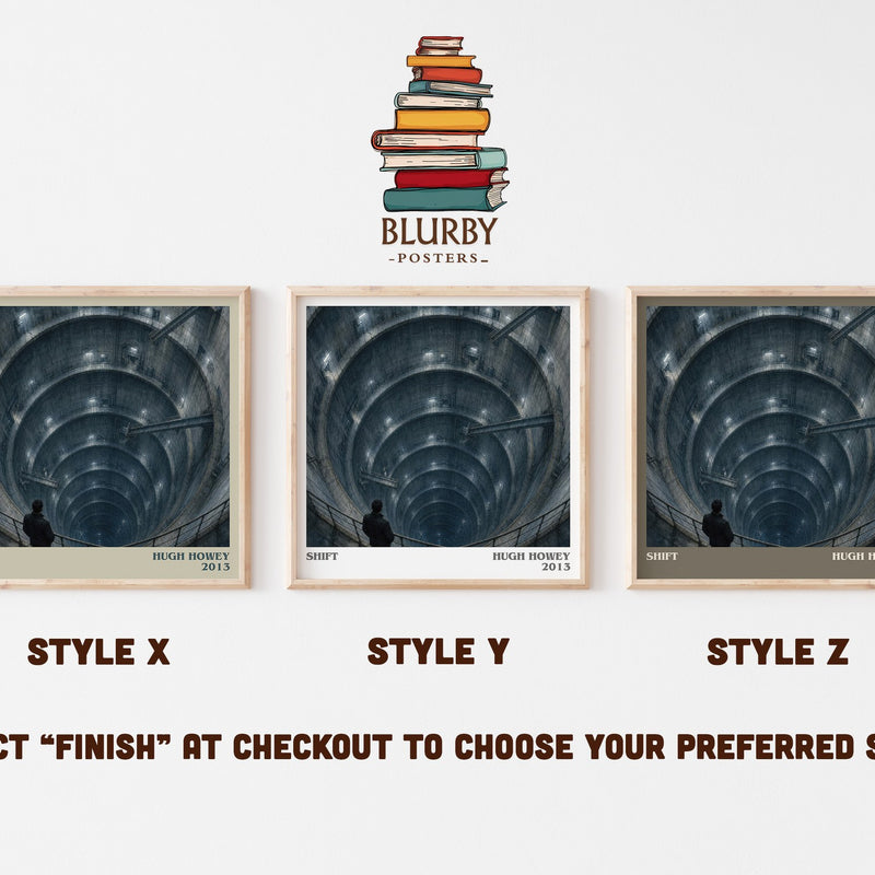 Shift literary print in frame leaning in hallway – dystopian wall art