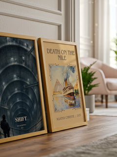 Shift watercolour print framed by window – literary home decor