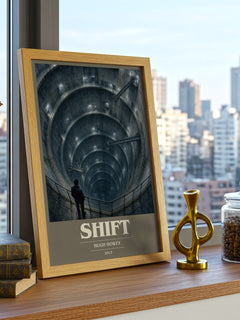 Shift book cover print framed by window – literary home decor