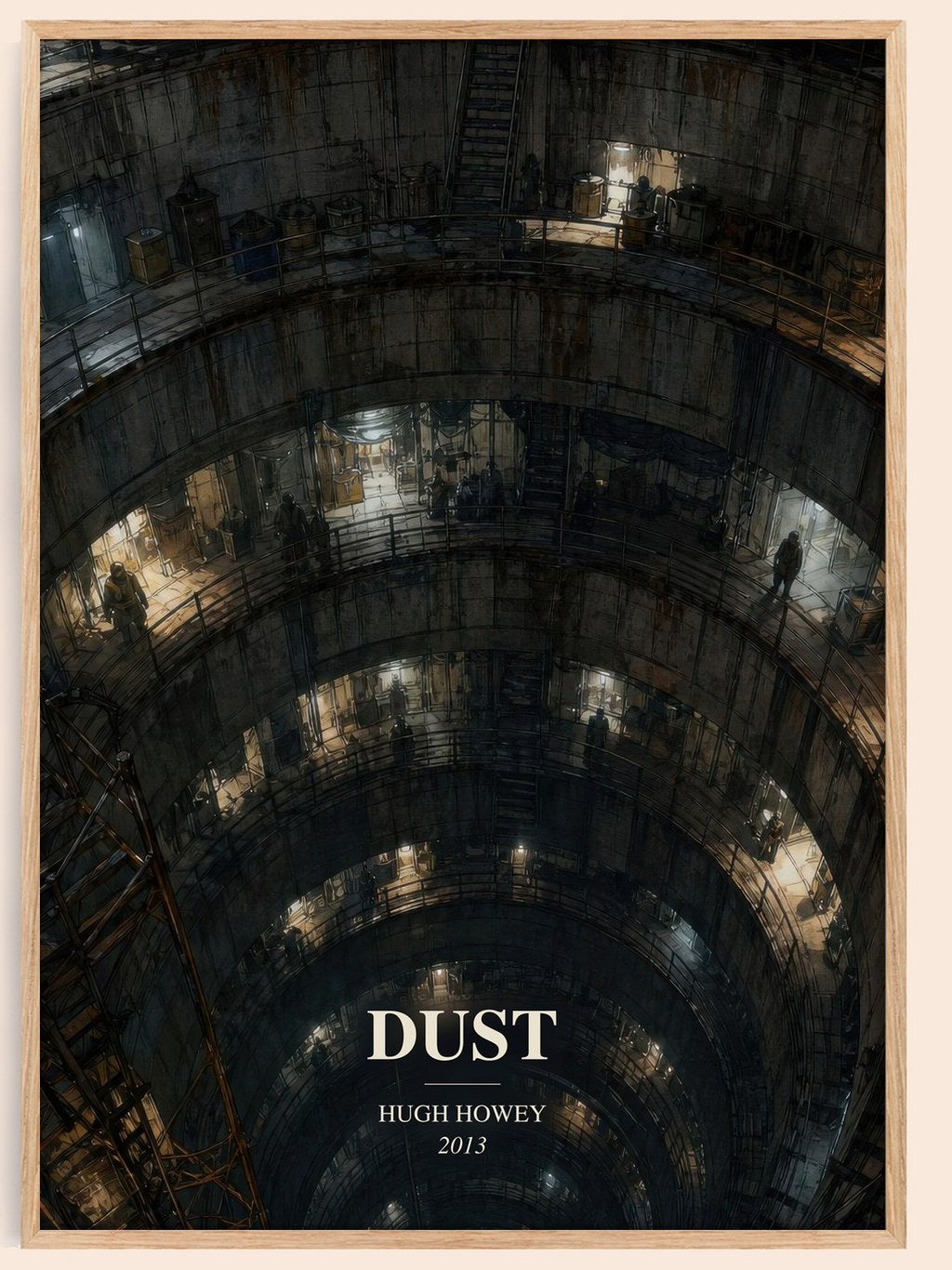 Dust watercolour book poster by Hugh Howey – framed literary art print