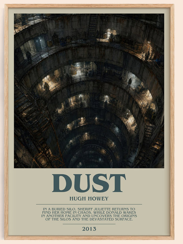 Dust bookish book poster by Hugh Howey – framed literary art print